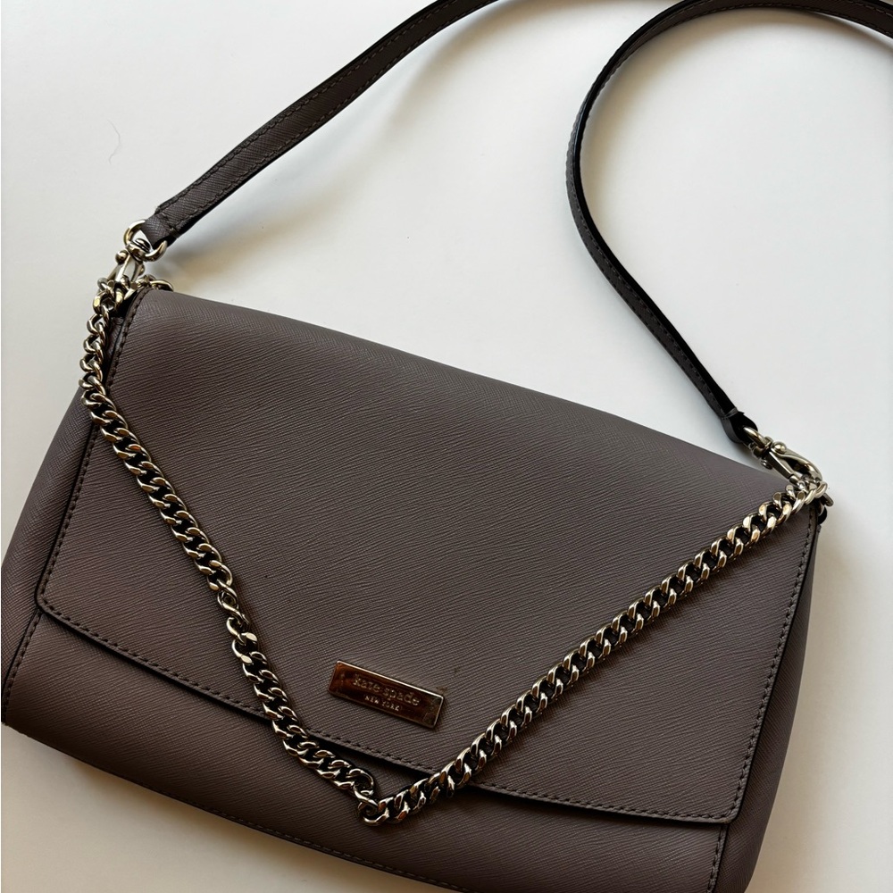 Kate Spade Gray Leather Shoulder Bag
